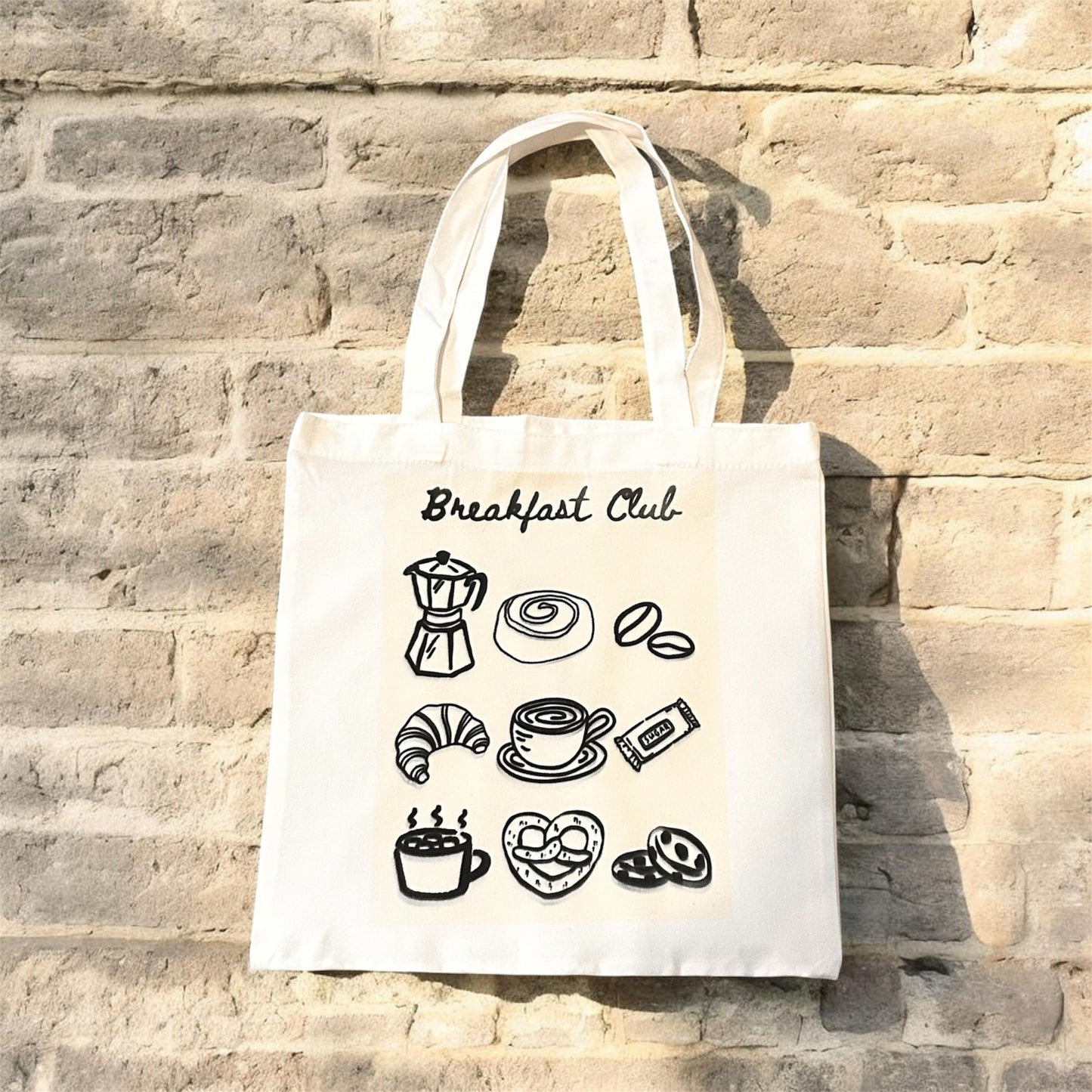 Breakfast Club Tote Bag – Cute Brunch Lover Aesthetic Reusable Canvas Shopping Bag
