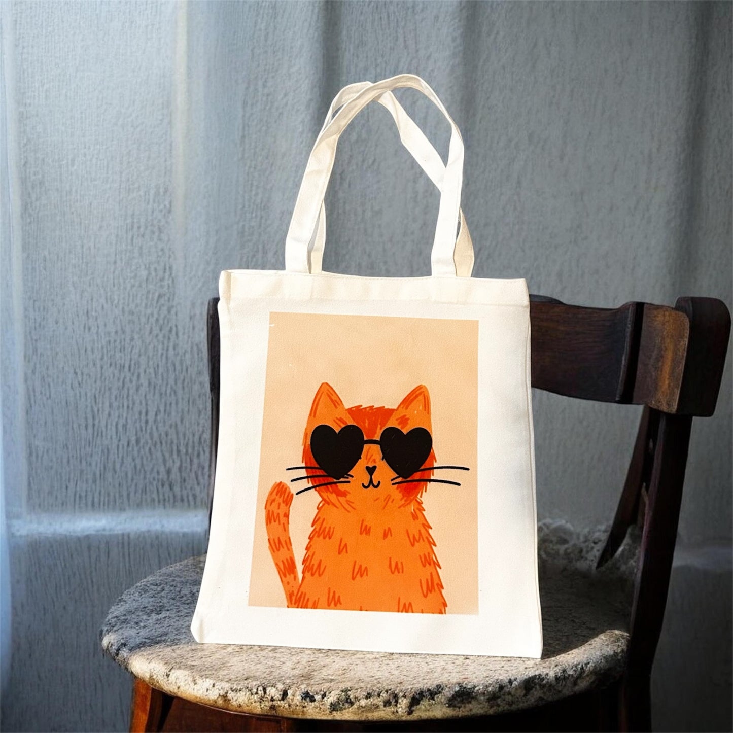 Sassy Cat Tote Bag – Funny Cat Lover Aesthetic Reusable Canvas Shopping Bag
